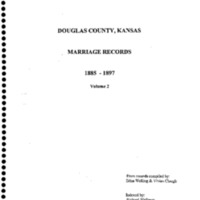 Douglas County, Kansas, Marriage Records, 1885-1897, Volume 2