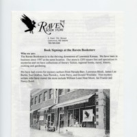 The Raven Bookstore Signings Promotional Pamphlet for Authors, 2000.