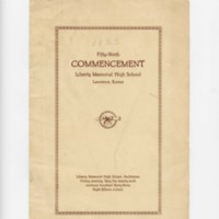 Liberty Memorial High School Fifty-ninth Commencement Pamphlet, 1933.